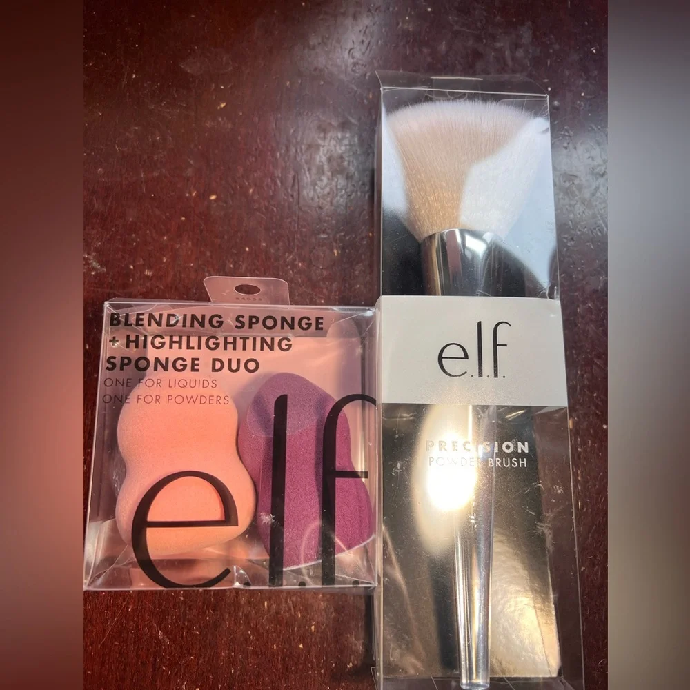 ELF Precision Powder Brush & blending sponges